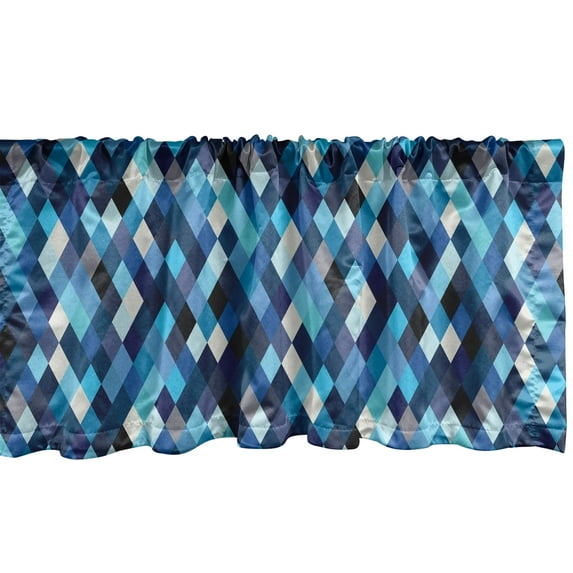 Ambesonne Colorful Window Valance, Blue Toned Hexagons, 54" X 12", Multicolor