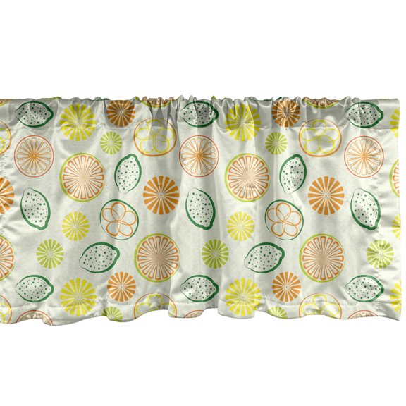 Ambesonne Colorful Window Valance, Different Citrus Pattern, 42" x 18", Multicolor
