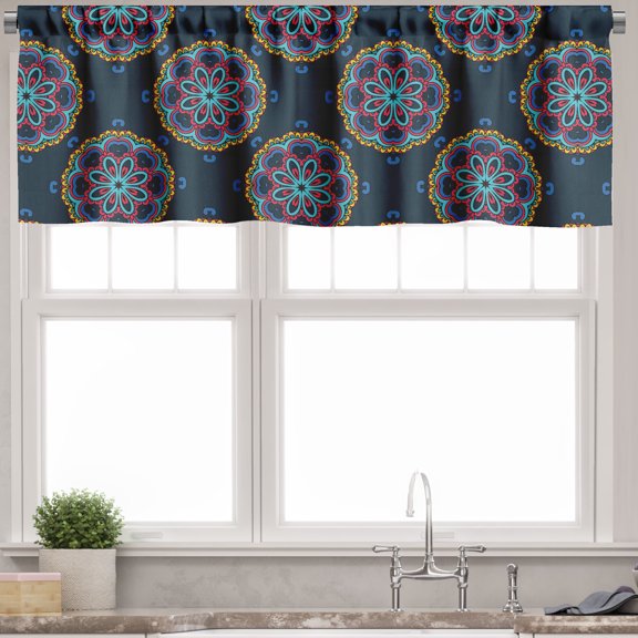 Ambesonne Colorful Window Valance, Folaige Leaves, 54" X 12", Multicolor