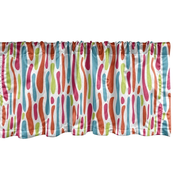 Ambesonne Colorful Window Valance, Formless Color Spots Motif, 54" X 18", Multicolor