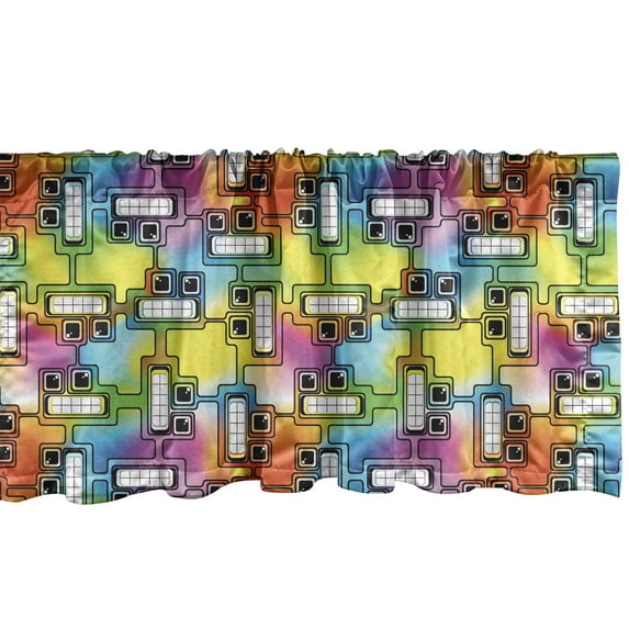 Ambesonne Colorful Window Valance, Fun Characters Pattern, 42" x 12", Multicolor