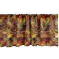 thumbnail image 1 of Ambesonne Colorful Window Valance, Grid Mosaic Geometric, 54" X 18", Brown and Marigold, 1 of 3