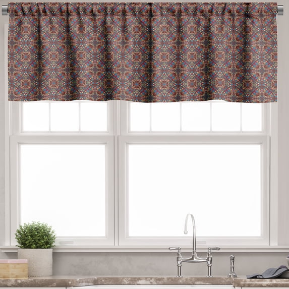 Ambesonne Colorful Window Valance, Jumble Stained Glass Art, 54" X 12", Multicolor