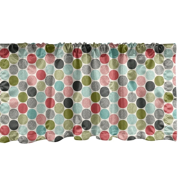 Ambesonne Colorful Window Valance, Retro Fashion Fun, 42" x 18", Multicolor