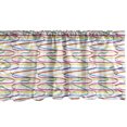 thumbnail image 1 of Ambesonne Colorful Window Valance, Wavy Stripes Design on Curved Ornamental Composition of Lines Vintage Inspirations, Curtain Valance for Kitchen Bedroom Decor with Rod Pocket, 54" X 12", Multicolor, 1 of 2