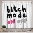 thumbnail image 1 of Ambesonne Comic Kitchen Curtains, Funny Text of Bitch Mode on, 55"x30", Dark Grey Hot Pink and White, 1 of 1