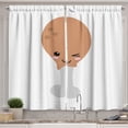 thumbnail image 1 of Ambesonne Comic Kitchen Curtains, Kawaii Food Chicken Thigh, 55"x30", Pale Grey and Dark Peach, 1 of 3