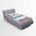thumbnail image 1 of Ambesonne Comics Fitted Sheet, Superhero Bubble Bath, Twin Size, Multicolor, 1 of 2