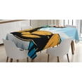 thumbnail image 1 of Ambesonne Comics Tablecloth Rectangular Table Cover, Cartoon Superheros Power, 60"x90", Marigold Blue, 1 of 4