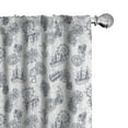 thumbnail image 1 of Ambesonne Compass Window Curtains, Sailing Boat Pattern, Each 28" W x 84" L, Black Bluegrey White, 1 of 5