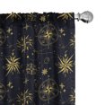 thumbnail image 1 of Ambesonne Compass Window Curtains, Stars Dashed Lines Shapes, Each 28" W x 63" L, Night Blue Yellow, 1 of 4