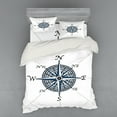 thumbnail image 1 of Ambesonne Compass Bedding Set 4 Pcs, Sea Color Marine Design, Queen, Blue Pale Blue Black, 1 of 2