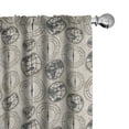 thumbnail image 1 of Ambesonne Compass Curtains, Continents Pattern, Pair of 28"x95", Black Grey Tan, 1 of 5
