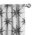 thumbnail image 1 of Ambesonne Compass Curtains, Monochrome Windrose, Pair of 28"x84", Black White, 1 of 5