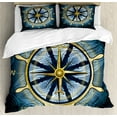 thumbnail image 1 of Ambesonne Compass Duvet Cover Sets, Yellow Navigation, 2-Queen, Yellow Navy Blue, 1 of 7
