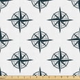 thumbnail image 1 of Ambesonne Compass Fabric by the Yard Upholstery, Nautical Theme Ship Yacht, 10 Yards, Dark Petrol Blue White, 1 of 1