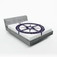 thumbnail image 1 of Ambesonne Compass Fitted Sheet 2 Pcs Set, Sailing Navy Color, King, Dark Purple White, 1 of 3