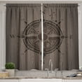 thumbnail image 1 of Ambesonne Compass Kitchen Curtains, Drawing Style, 55"x45", Umber Dark Brown, 1 of 3