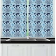 thumbnail image 1 of Ambesonne Compass Kitchen Curtains, World Map Arrow Pattern, 55"x39", Pale Blue Indigo, 1 of 2