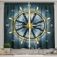 thumbnail image 1 of Ambesonne Compass Kitchen Curtains, Yellow Navigation, 55"x39", Yellow Navy Blue, 1 of 3