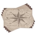 thumbnail image 1 of Ambesonne Compass Place Mats Set of 4, Central America Map, Standard Size, Lilac Plum, 1 of 6