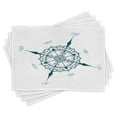 thumbnail image 1 of Ambesonne Compass Place Mats Set of 4, Floral Design Drawing, Standard Size, Cream Dark Green, 1 of 6