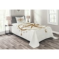 thumbnail image 1 of Ambesonne Compass Quilted Bedspread Set 2 Pcs, Brown Detailed, Twin Size, Brown, 1 of 3