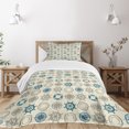 thumbnail image 1 of Ambesonne Compass Quilted Bedspread Set 2 Pcs, Marine Inspired Retro, Twin Size, Beige Teal, 1 of 3