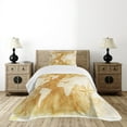 thumbnail image 1 of Ambesonne Compass Quilted Bedspread Set 2 Pcs, Old Fashioned World Map, Twin Size, Cream Tan, 1 of 3