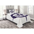 thumbnail image 1 of Ambesonne Compass Quilted Bedspread Set 2 Pcs, Sailing Navy Color, Twin Size, Dark Purple White, 1 of 3