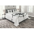 thumbnail image 1 of Ambesonne Compass Quilted Bedspread Set 3 Pcs, Navigation Tech Travel, King Size, Black White, 1 of 3