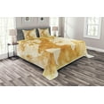 thumbnail image 1 of Ambesonne Compass Quilted Bedspread Set 3 Pcs, Old Fashioned World Map, King Size, Cream Tan, 1 of 3