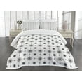 thumbnail image 1 of Ambesonne Compass Quilted Bedspread Set 3 Pcs, Windrose and Helms, Queen Size, Black White, 1 of 5