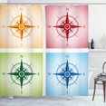 thumbnail image 1 of Ambesonne Compass Shower Curtain, Colorful Windroses, 69"Wx70"L, Multicolor, 1 of 3