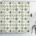 thumbnail image 1 of Ambesonne Compass Shower Curtain, Marine Inspired Retro, 69"Wx84"L, Beige Teal, 1 of 3