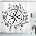 thumbnail image 1 of Ambesonne Compass Shower Curtain, Monochrome Simplistic, 69"Wx75"L, Charcoal Grey and White, 1 of 3