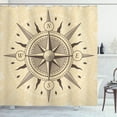 thumbnail image 1 of Ambesonne Compass Shower Curtain, Sea Exploration Theme, 69"Wx75"L, Tan Taupe, 1 of 3