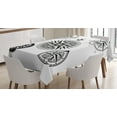 thumbnail image 1 of Ambesonne Compass Tablecloth Rectangular Table Cover, 5 Windroses Angles, 60"x84", Black and White, 1 of 4