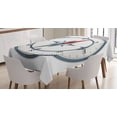 thumbnail image 1 of Ambesonne Compass Tablecloth Rectangular Table Cover, Minimalist Design, 60"x84", Slate Blue Red, 1 of 4