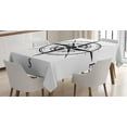 thumbnail image 1 of Ambesonne Compass Tablecloth Rectangular Table Cover, Navigation Tech Travel, 60"x90", Black White, 1 of 4