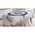 thumbnail image 1 of Ambesonne Compass Tablecloth Rectangular Table Cover, Sailing Navy Color, 52"x70", Dark Purple White, 1 of 3