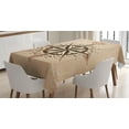 thumbnail image 1 of Ambesonne Compass Tablecloth Rectangular Table Cover, Sailing Theme, 60"x84", Brown Pale Brown, 1 of 4