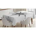 thumbnail image 1 of Ambesonne Compass Tablecloth Rectangular Table Cover, Seamanship Sail, 60"x84", Charcoal Grey White, 1 of 3