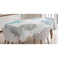 thumbnail image 1 of Ambesonne Compass Tablecloth Rectangular Table Cover, Windrose Marine, 60"x84", Teal Beige White, 1 of 4