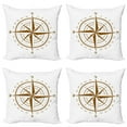 thumbnail image 1 of Ambesonne Compass Throw Pillow Cover 4 Pack, Brown Detailed, 16", Brown, 1 of 6