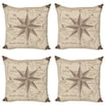 thumbnail image 1 of Ambesonne Compass Throw Pillow Cover 4 Pack, Central America Map, 20", Lilac Plum, 1 of 7