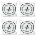 thumbnail image 1 of Ambesonne Compass Throw Pillow Cover 4 Pack, Minimalist Design, 16", Slate Blue Red, 1 of 7