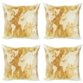 thumbnail image 1 of Ambesonne Compass Throw Pillow Cover 4 Pack, Old Fashioned World Map, 24", Cream Tan, 1 of 5