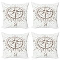 thumbnail image 1 of Ambesonne Compass Throw Pillow Cover 4 Pack, Retro Paint Splashes, 20", Umber, 1 of 5