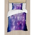 thumbnail image 1 of Ambesonne Constellation Duvet Cover Set, Purple Nebula, Twin, Purple Aqua Dark Blue, 1 of 3